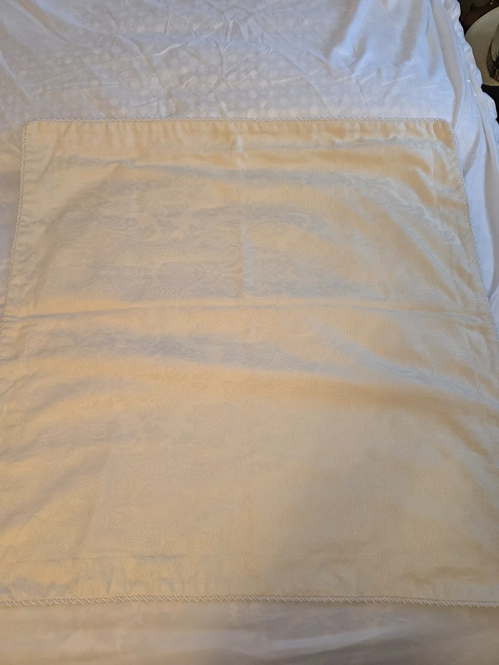 Ralph Lauren Cream Decorative Pillow Sham with Braided Trim (3 Available)